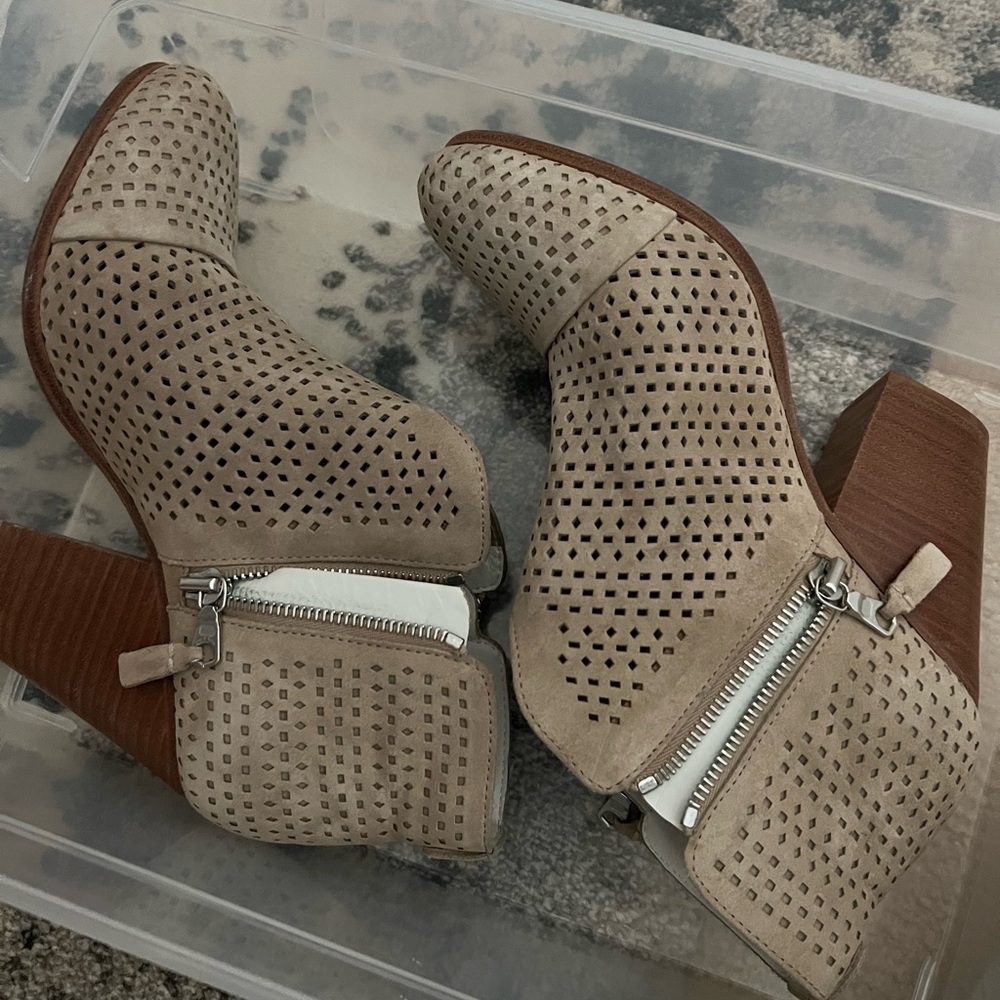 Rag & Bone Shoes Rag & Bone Margot Bootie In Tan Perforated Suede Leather 38